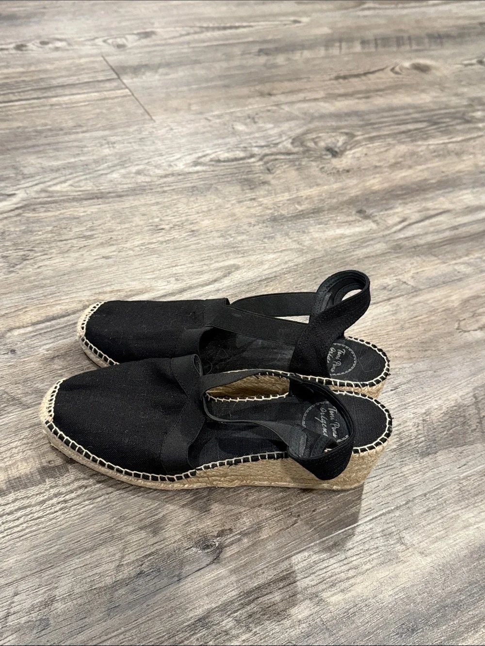 Tony Pons Ter Slingback Espadrille Sandals Shoes Black sz 40 US 10